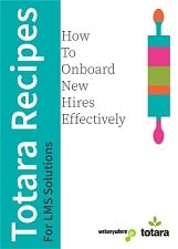 Totara and Webanywhere recipe card on onboarding training