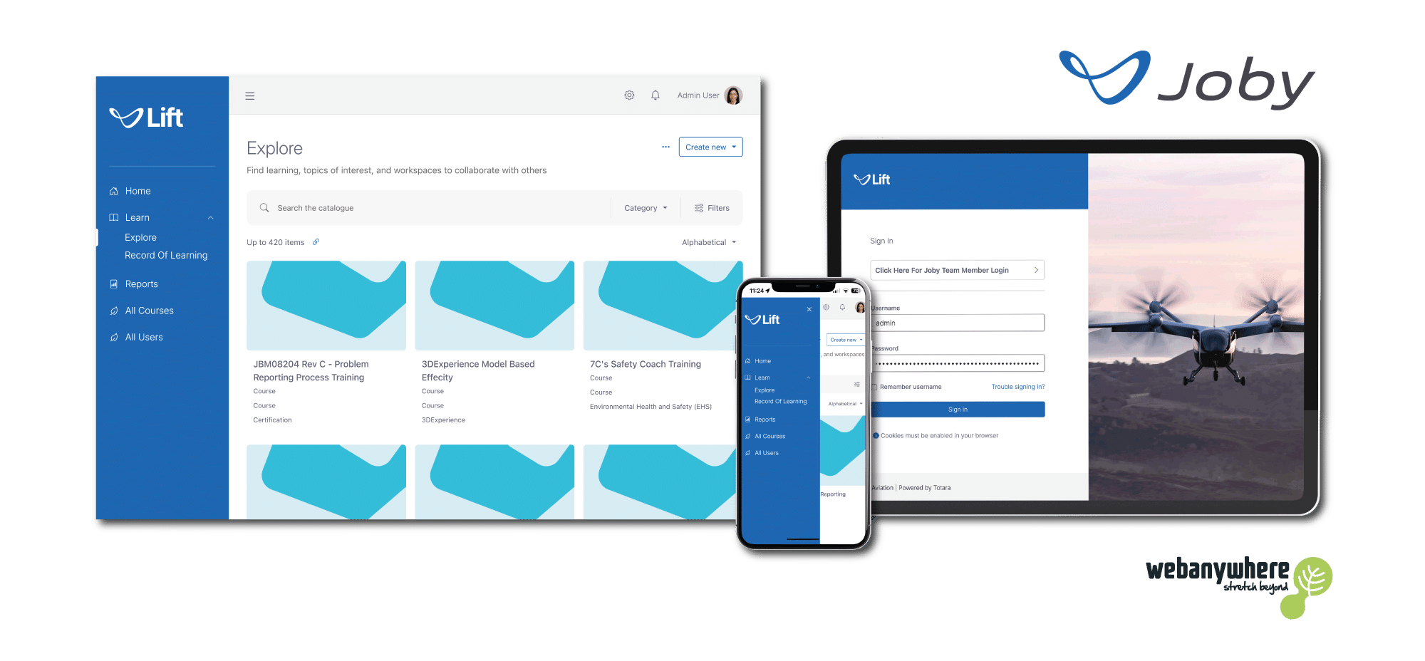Joby LMS Platform by Webanywhere
